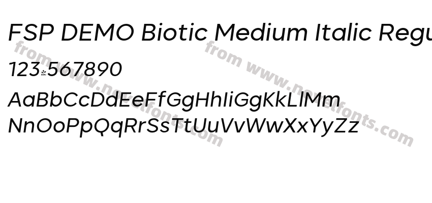 FSP DEMO Biotic Medium Italic RegularPreview