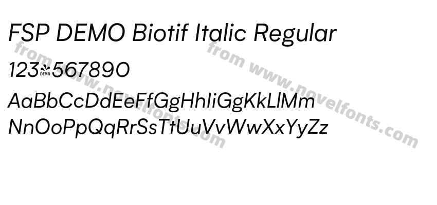 FSP DEMO Biotif Italic RegularPreview