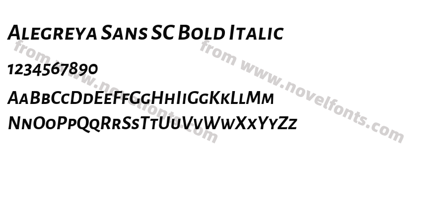 Alegreya Sans SC Bold ItalicPreview