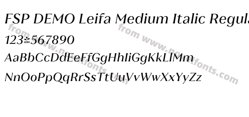 FSP DEMO Leifa Medium Italic RegularPreview