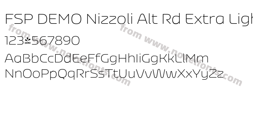 FSP DEMO Nizzoli Alt Rd Extra Light RegularPreview