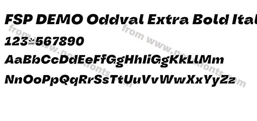 FSP DEMO Oddval Extra Bold ItalicPreview