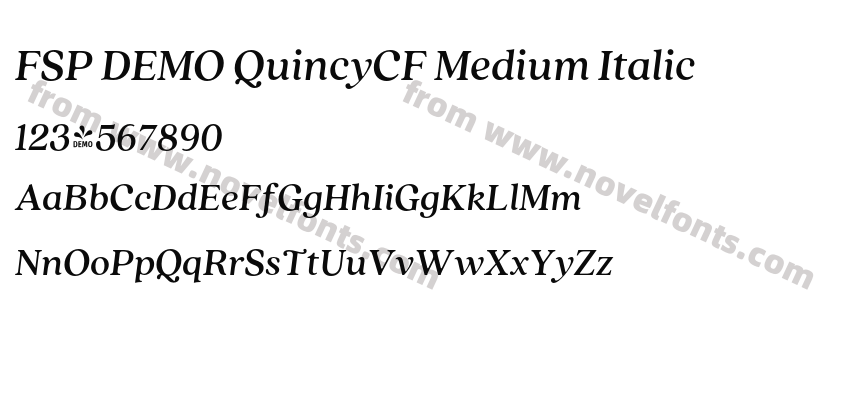 FSP DEMO QuincyCF Medium ItalicPreview