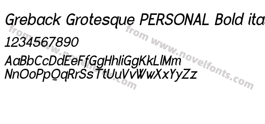 Greback Grotesque PERSONAL Bold italicPreview