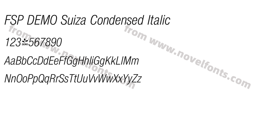 FSP DEMO Suiza Condensed ItalicPreview