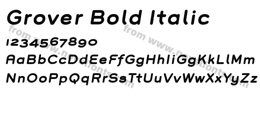 Grover Bold ItalicPreview