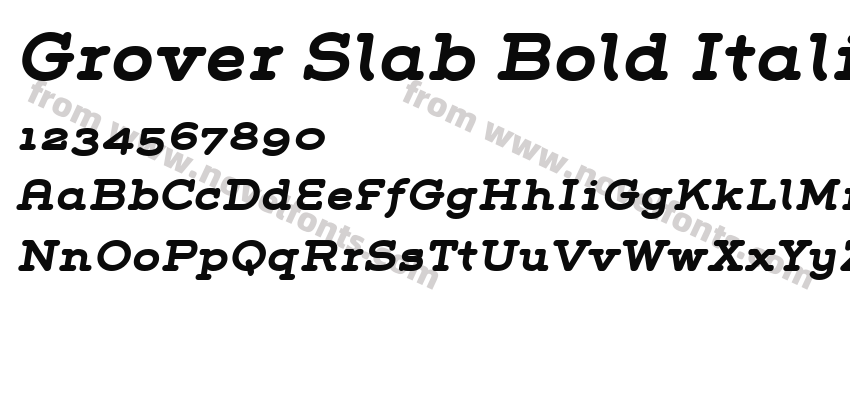 Grover Slab Bold ItalicPreview