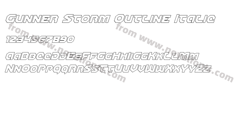 Gunner Storm Outline ItalicPreview