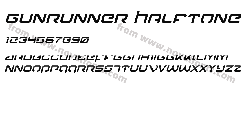 Gunrunner Halftone ItalicPreview