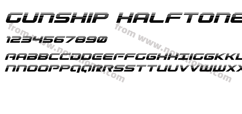 Gunship Halftone ItalicPreview