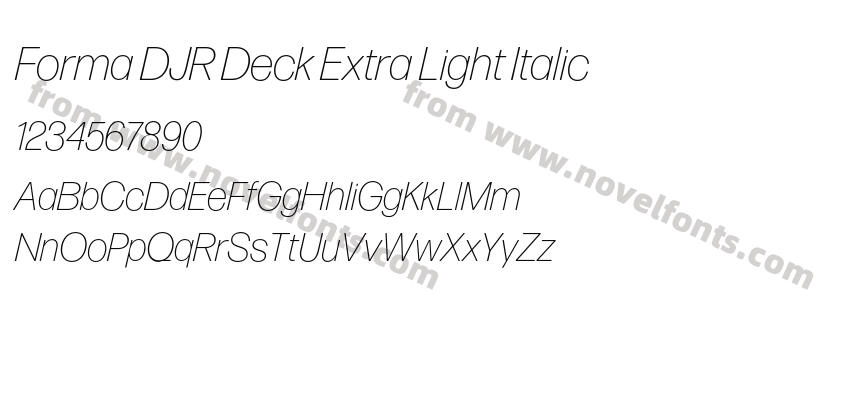 Forma DJR Deck Extra Light ItalicPreview