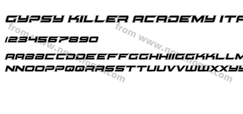 Gypsy Killer Academy ItalicPreview