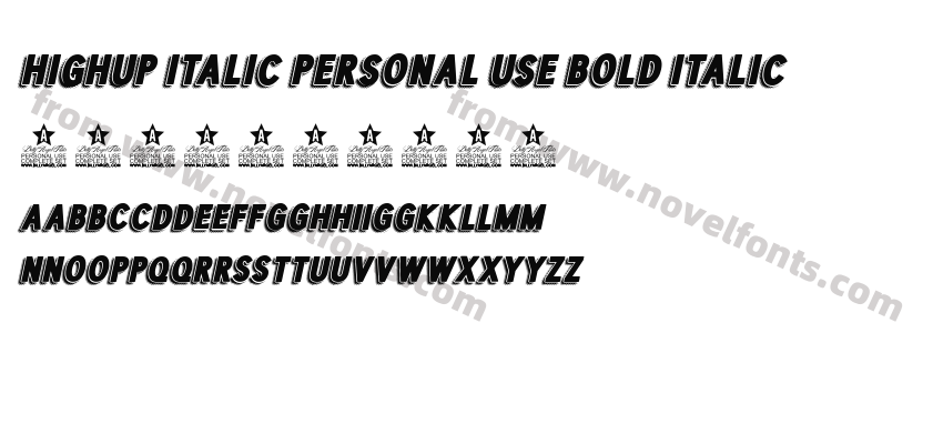 HIGHUP ITALIC PERSONAL USE Bold ItalicPreview