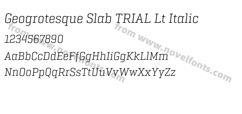 Geogrotesque Slab TRIAL Lt ItalicPreview