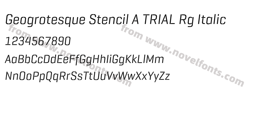 Geogrotesque Stencil A TRIAL Rg ItalicPreview