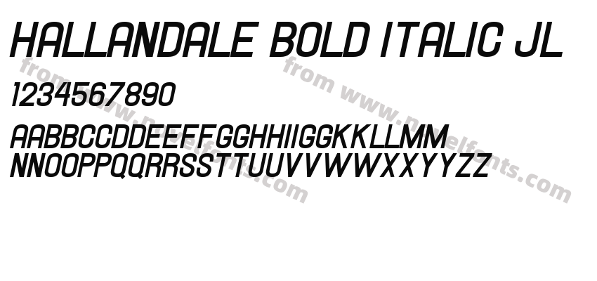 Hallandale Bold Italic JLPreview