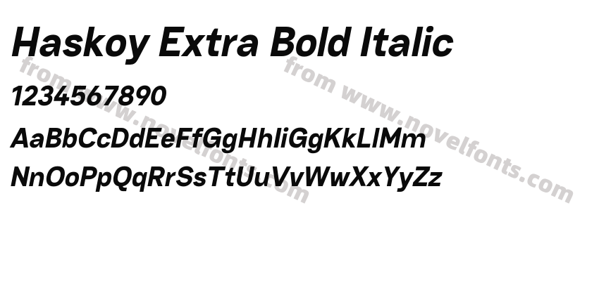Haskoy Extra Bold ItalicPreview