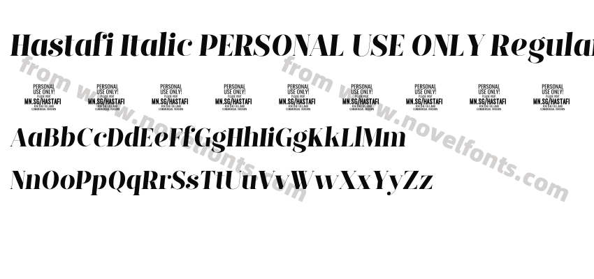 Hastafi Italic PERSONAL USE ONLY RegularPreview