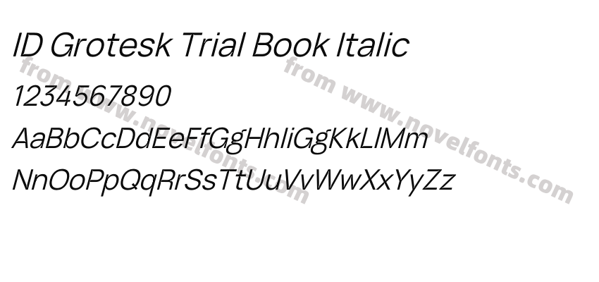 ID Grotesk Trial Book ItalicPreview