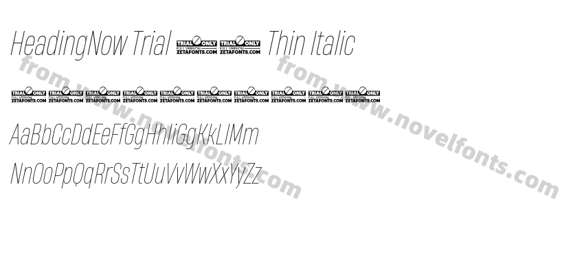 HeadingNow Trial 41 Thin ItalicPreview