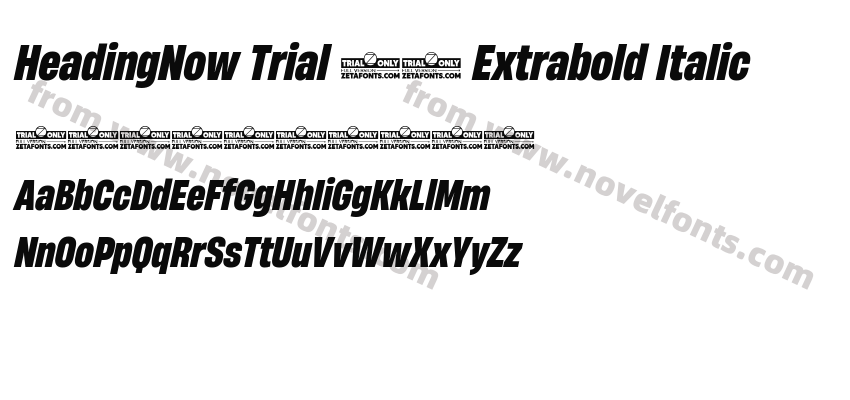 HeadingNow Trial 57 Extrabold ItalicPreview