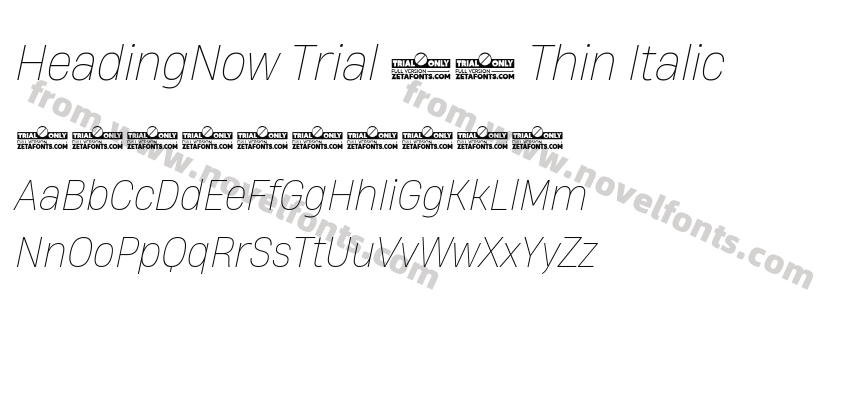 HeadingNow Trial 61 Thin ItalicPreview