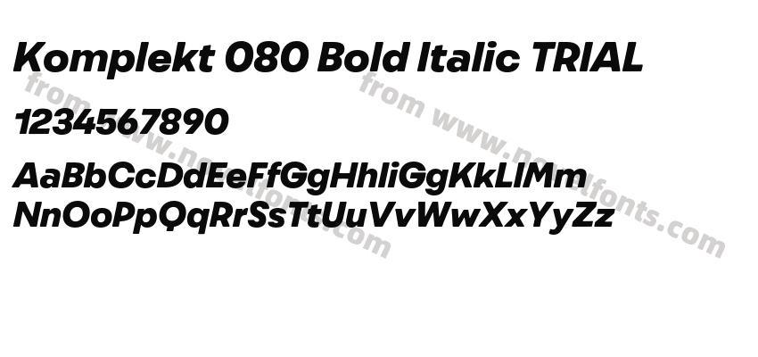 Komplekt 080 Bold Italic TRIALPreview