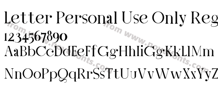 Letter Personal Use Only RegularPreview