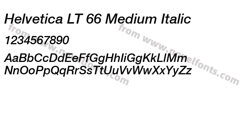 Helvetica LT 66 Medium ItalicPreview