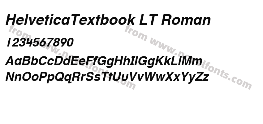 HelveticaTextbook LT RomanPreview