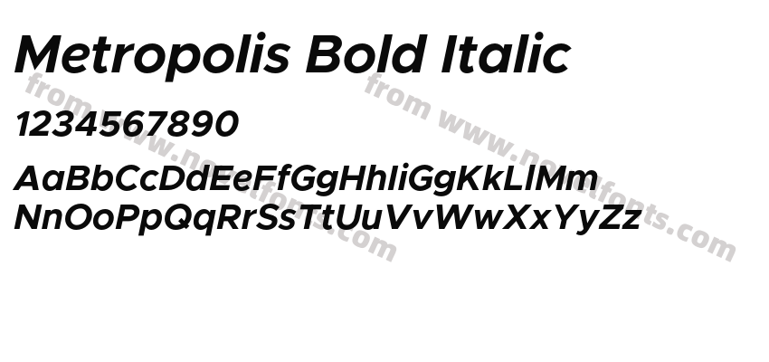 Metropolis Bold ItalicPreview