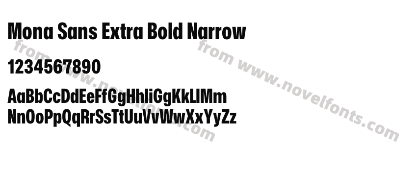 Mona Sans Extra Bold NarrowPreview