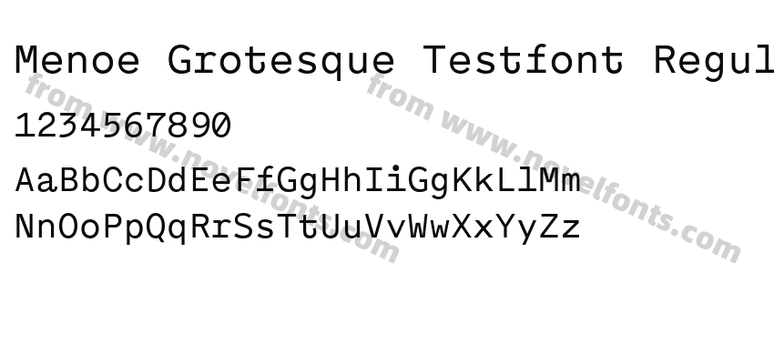 Menoe Grotesque Testfont RegularPreview