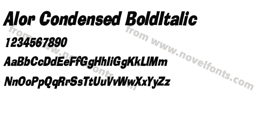 Alor Condensed BoldItalicPreview