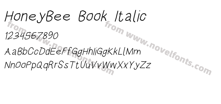 HoneyBee Book ItalicPreview