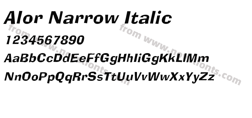 Alor Narrow ItalicPreview