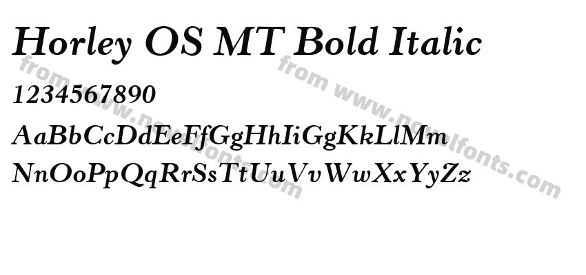 Horley OS MT Bold ItalicPreview