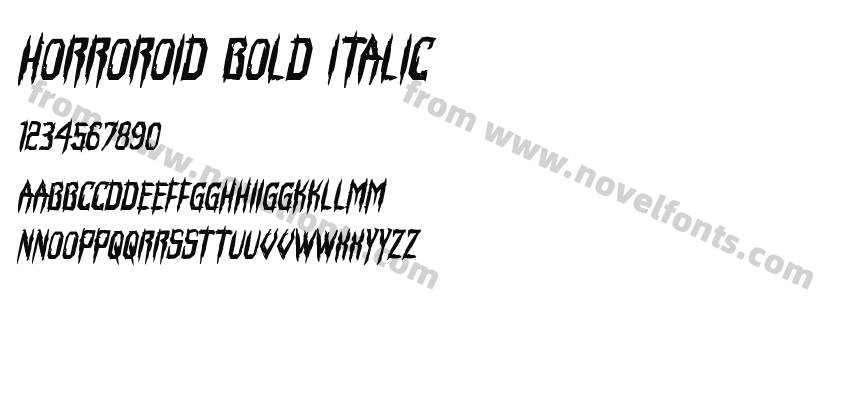 Horroroid Bold ItalicPreview