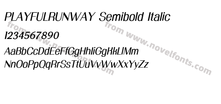 PLAYFULRUNWAY Semibold ItalicPreview