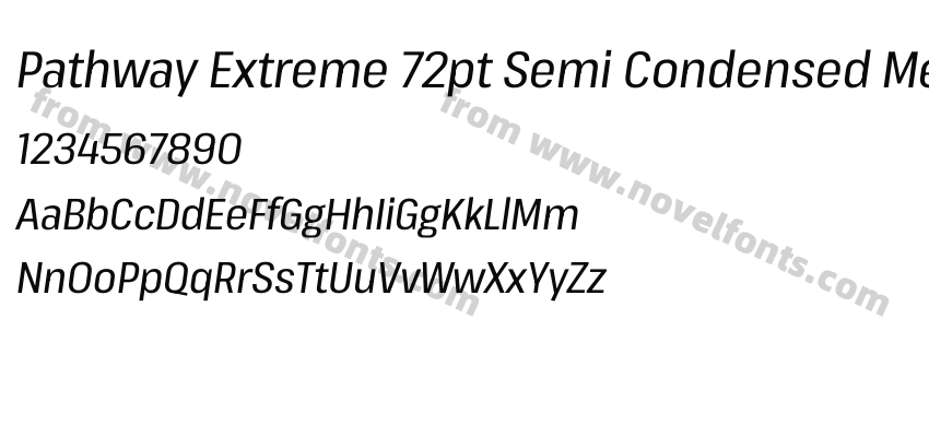 Pathway Extreme 72pt Semi Condensed Medium ItalicPreview