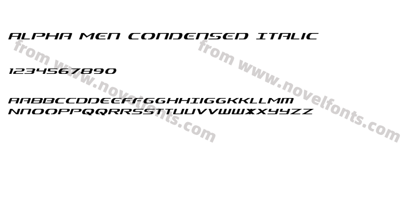 Alpha Men Condensed ItalicPreview