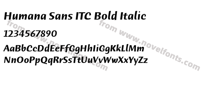 Humana Sans ITC Bold ItalicPreview