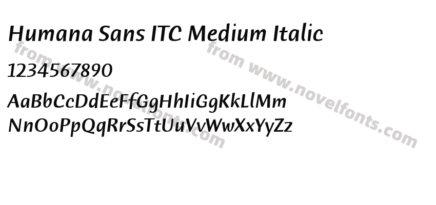 Humana Sans ITC Medium ItalicPreview