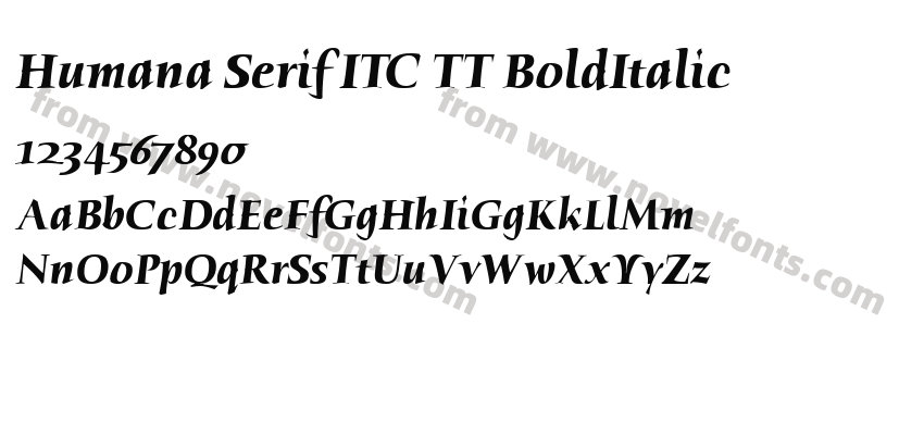 Humana Serif ITC TT BoldItalicPreview