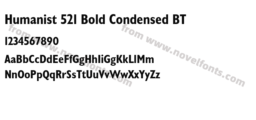 Humanist 521 Bold Condensed BTPreview