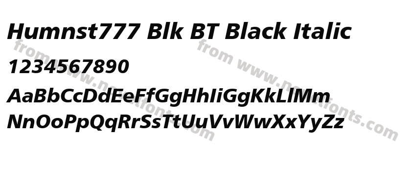 Humnst777 Blk BT Black ItalicPreview