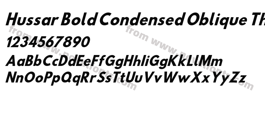 Hussar Bold Condensed Oblique ThreePreview