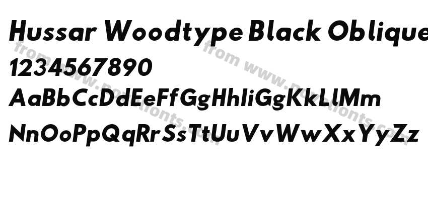 Hussar Woodtype Black ObliquePreview