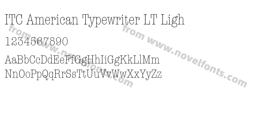 ITC American Typewriter LT LighPreview