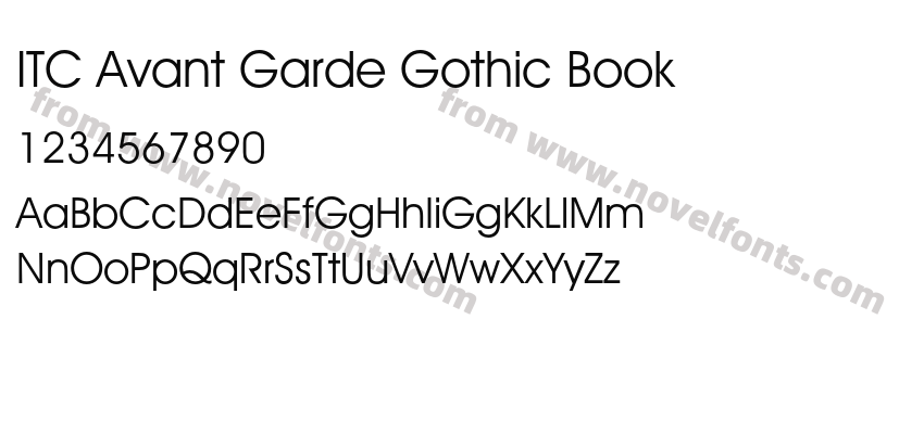 ITC Avant Garde Gothic BookPreview